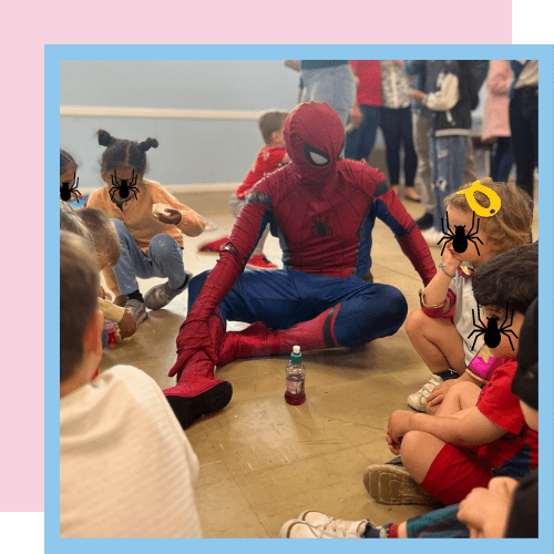 Spider-Man playing pass the parcel