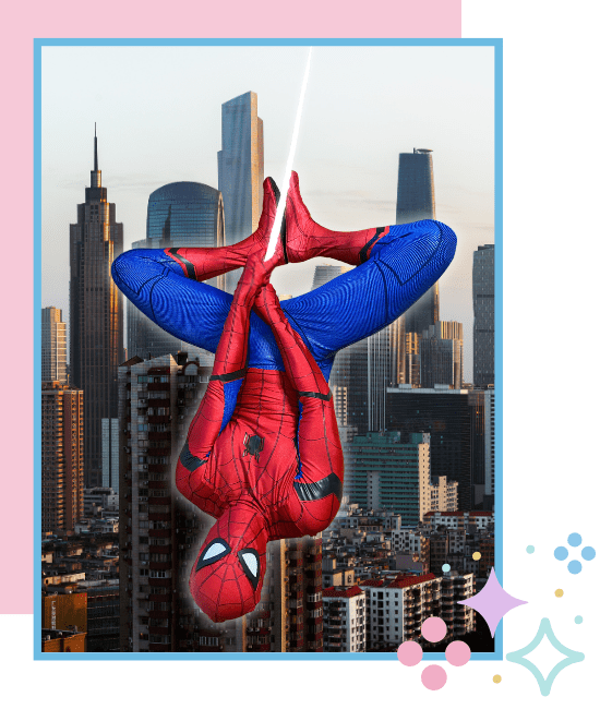 Spider-Man hanging around New York City